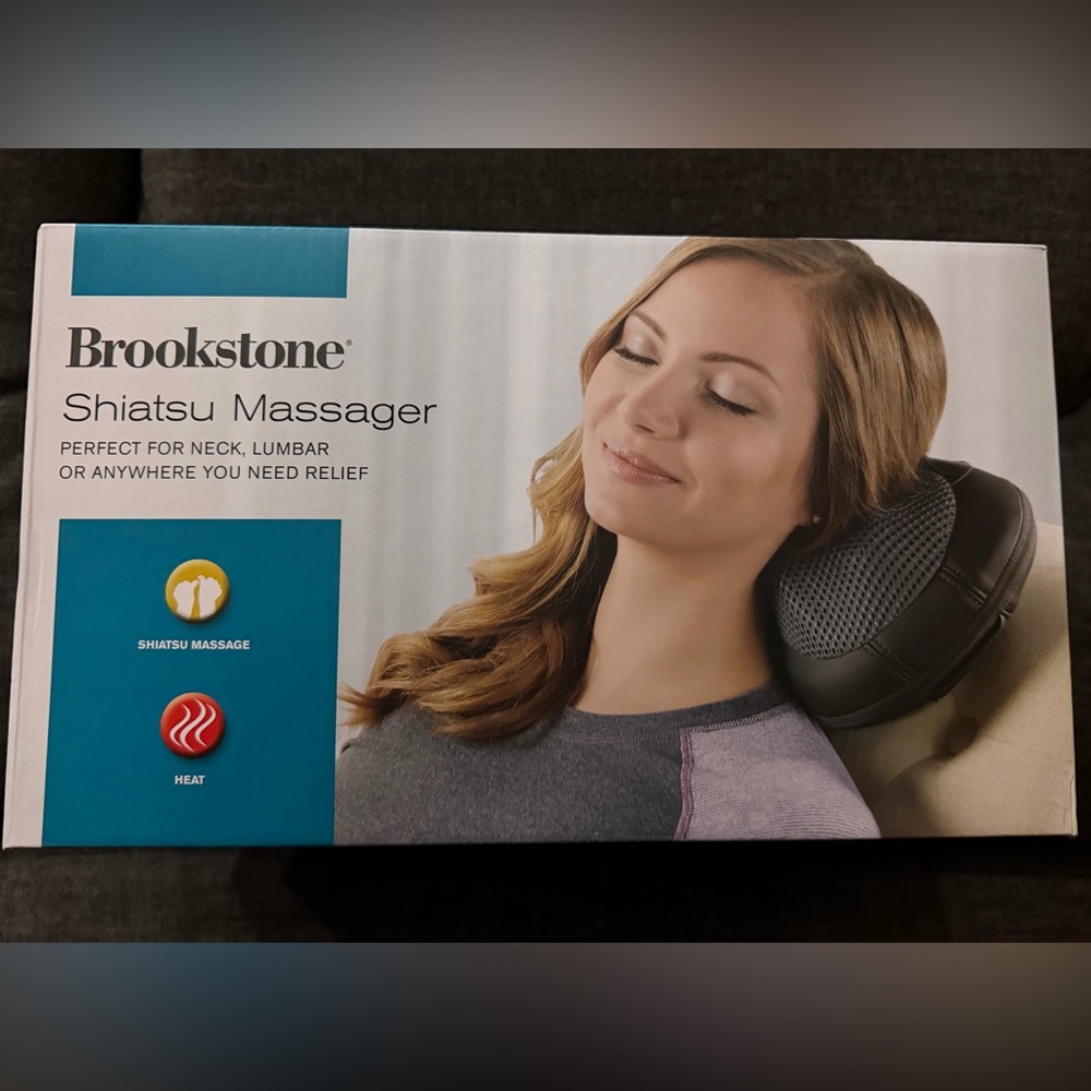 Brookstone Neck and Lumbar Shiatsu Massager - Gray and Black